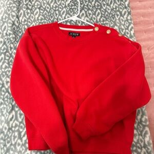 J.Crew red sweatshirt with gold button detail